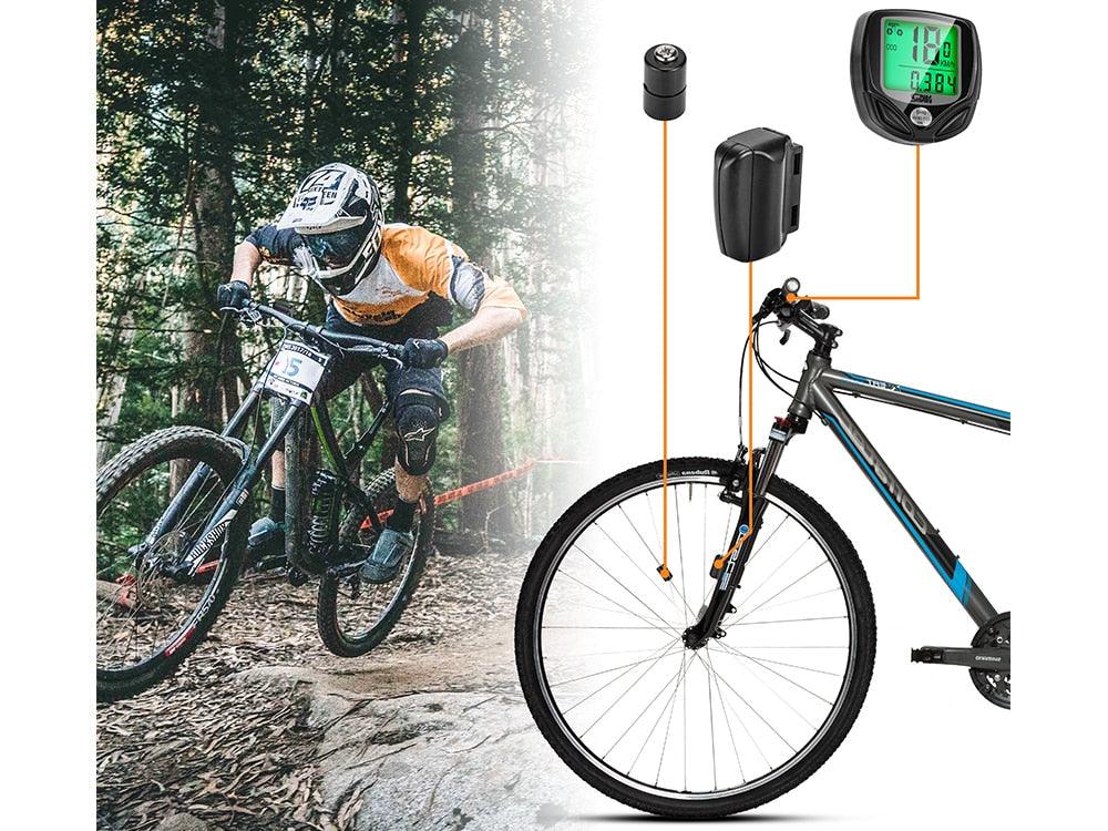 Bike Computer Wireless Waterproof Bicycle Computer 16 Functions Speed Cycle Speedometer Waterproof Wireless Bicycle Bike Computer And Cycling Odometer With Multi-Function LCD Backlight Display Stevvex