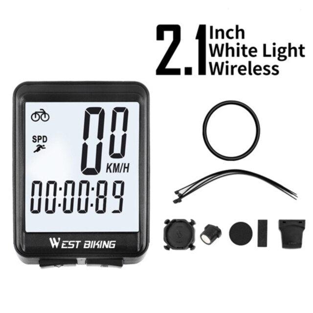Bicycle Computer Road Bike Table Light Wired Wireless Waterproof Luminous Speedometer Waterproof Cycling Odometer Smart Sensor Auto Wake-Up Multi-Function Bicycle Speed Tracker With LCD Backlight Display Stevvex