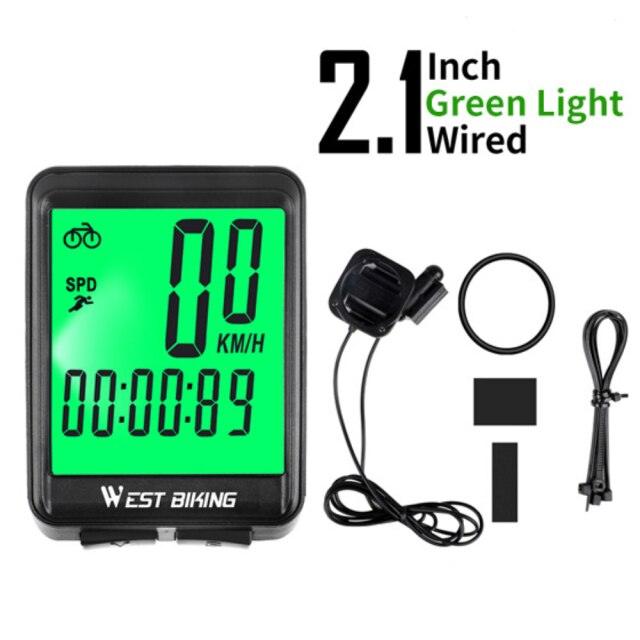 Bicycle Computer Road Bike Table Light Wired Wireless Waterproof Luminous Speedometer Waterproof Cycling Odometer Smart Sensor Auto Wake-Up Multi-Function Bicycle Speed Tracker With LCD Backlight Display Stevvex
