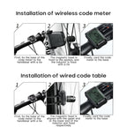 LCD Bike Code Meter Wired Wireless Mountain Bike Speedometer Bicycle Odometer Cycling Multifunctional And Waterproof Smart Backlight HD Digital LCD Big Display Auto Power Off And Wake-up Speedometer Stevvex