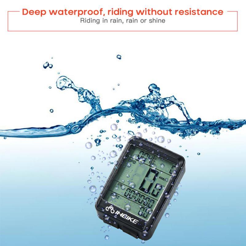LCD Bike Code Meter Wired Wireless Mountain Bike Speedometer Bicycle Odometer Cycling Multifunctional And Waterproof Smart Backlight HD Digital LCD Big Display Auto Power Off And Wake-up Speedometer Stevvex