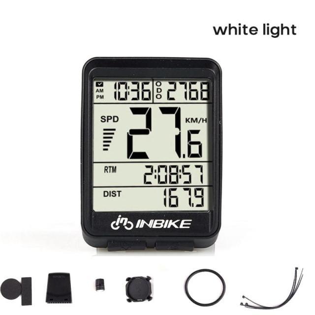 LCD Bike Code Meter Wired Wireless Mountain Bike Speedometer Bicycle Odometer Cycling Multifunctional And Waterproof Smart Backlight HD Digital LCD Big Display Auto Power Off And Wake-up Speedometer Stevvex