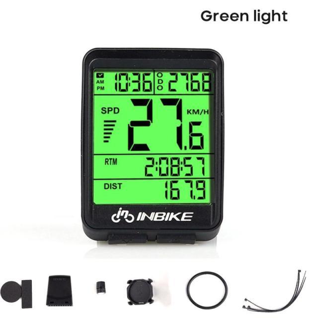 LCD Bike Code Meter Wired Wireless Mountain Bike Speedometer Bicycle Odometer Cycling Multifunctional And Waterproof Smart Backlight HD Digital LCD Big Display Auto Power Off And Wake-up Speedometer Stevvex
