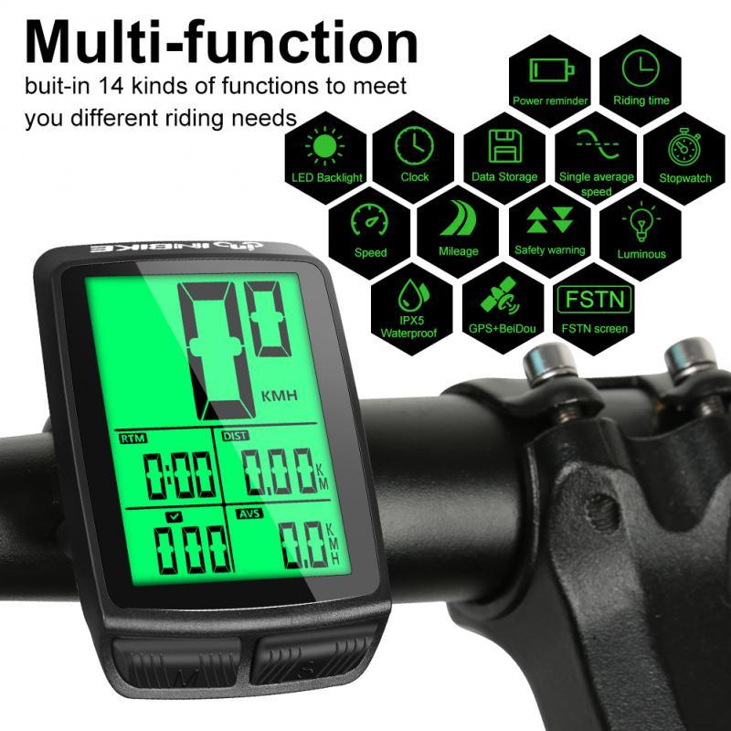 Waterproof Bicycle Computer Wireless Mountain Bike Cycling Potentiometer Stopwatch Speedometer Wireless Waterproof Bike Computer With LCD Large Backlight Display Multifunction Bicycle Speedometer 14 Functions Speedometer Stevvex