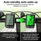 Waterproof Bicycle Computer Wireless Mountain Bike Cycling Potentiometer Stopwatch Speedometer Wireless Waterproof Bike Computer With LCD Large Backlight Display Multifunction Bicycle Speedometer 14 Functions Speedometer Stevvex