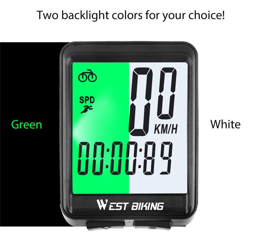 Bicycle Computer Road Bike Table Light Wired Wireless Waterproof Luminous Speedometer Waterproof Cycling Odometer Smart Sensor Auto Wake-Up Multi-Function Bicycle Speed Tracker With LCD Backlight Display Stevvex