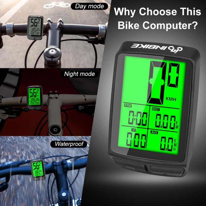 Waterproof Bicycle Computer Wireless Mountain Bike Cycling Potentiometer Stopwatch Speedometer Wireless Waterproof Bike Computer With LCD Large Backlight Display Multifunction Bicycle Speedometer 14 Functions Speedometer Stevvex