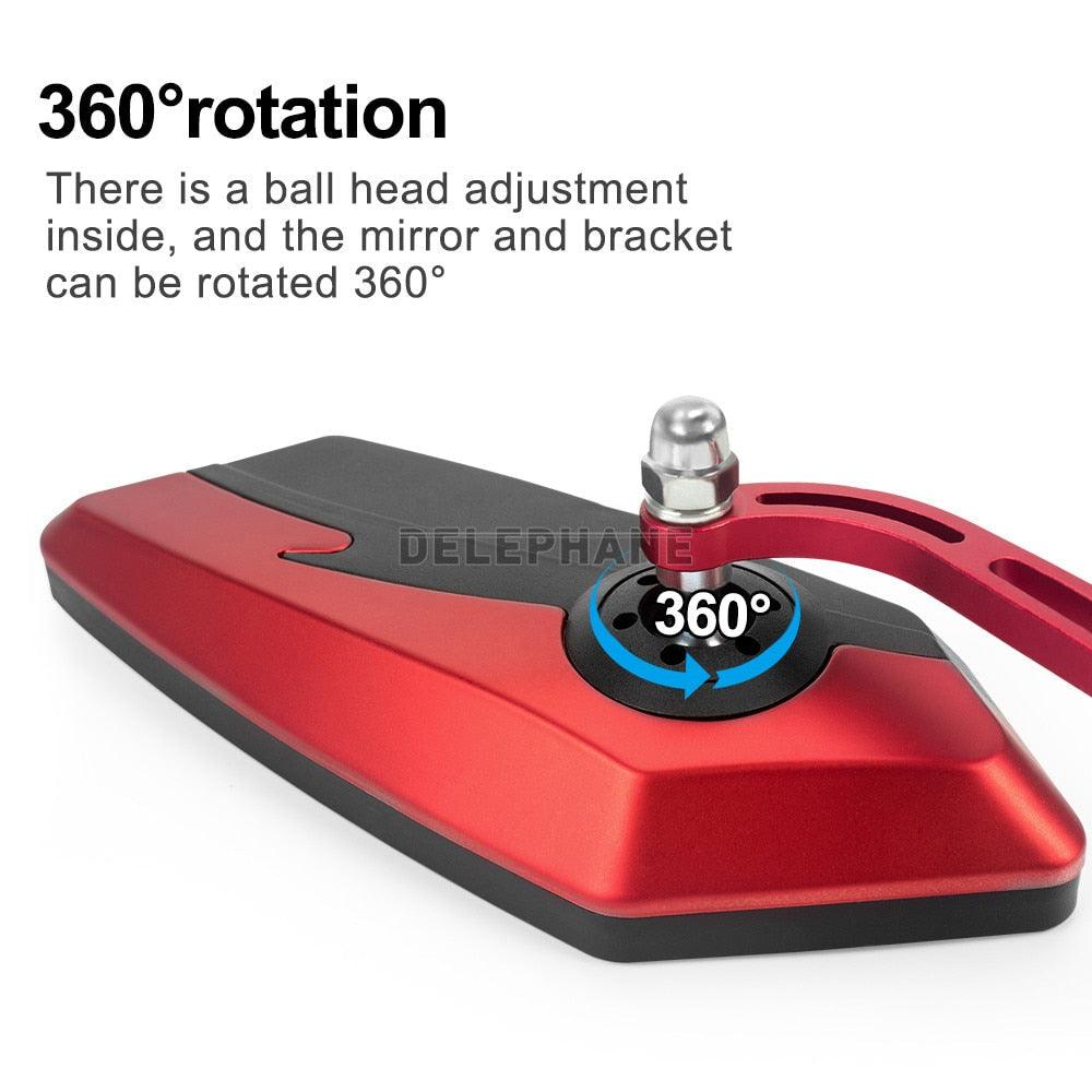 Adjustable Electric Scooter Mirrors Bicycle Rear View Mirrors Adjustable HD Clear Glass Handlebar Mounting Mirrors Universal Adjustable Rotatable Safe Handlebar Bike Rear View Mirror Stevvex