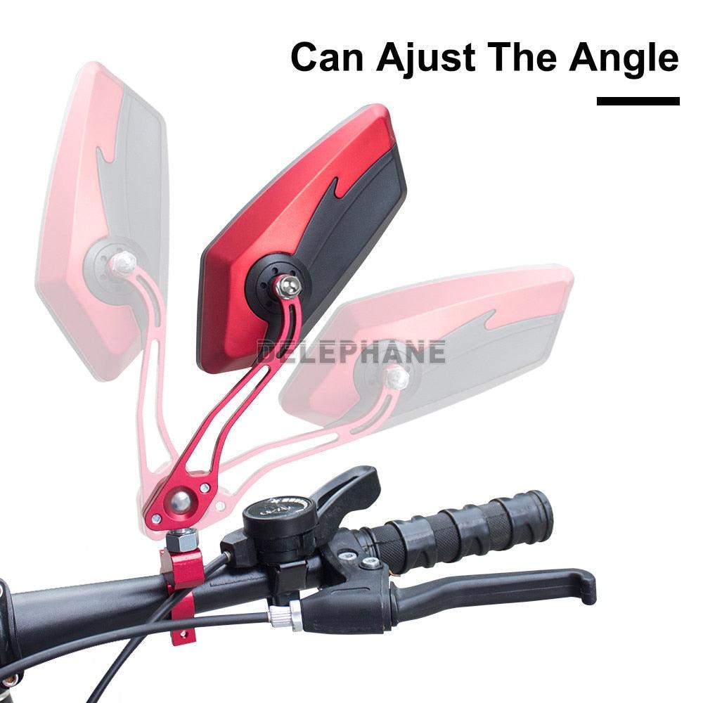 Adjustable Electric Scooter Mirrors Bicycle Rear View Mirrors Adjustable HD Clear Glass Handlebar Mounting Mirrors Universal Adjustable Rotatable Safe Handlebar Bike Rear View Mirror Stevvex