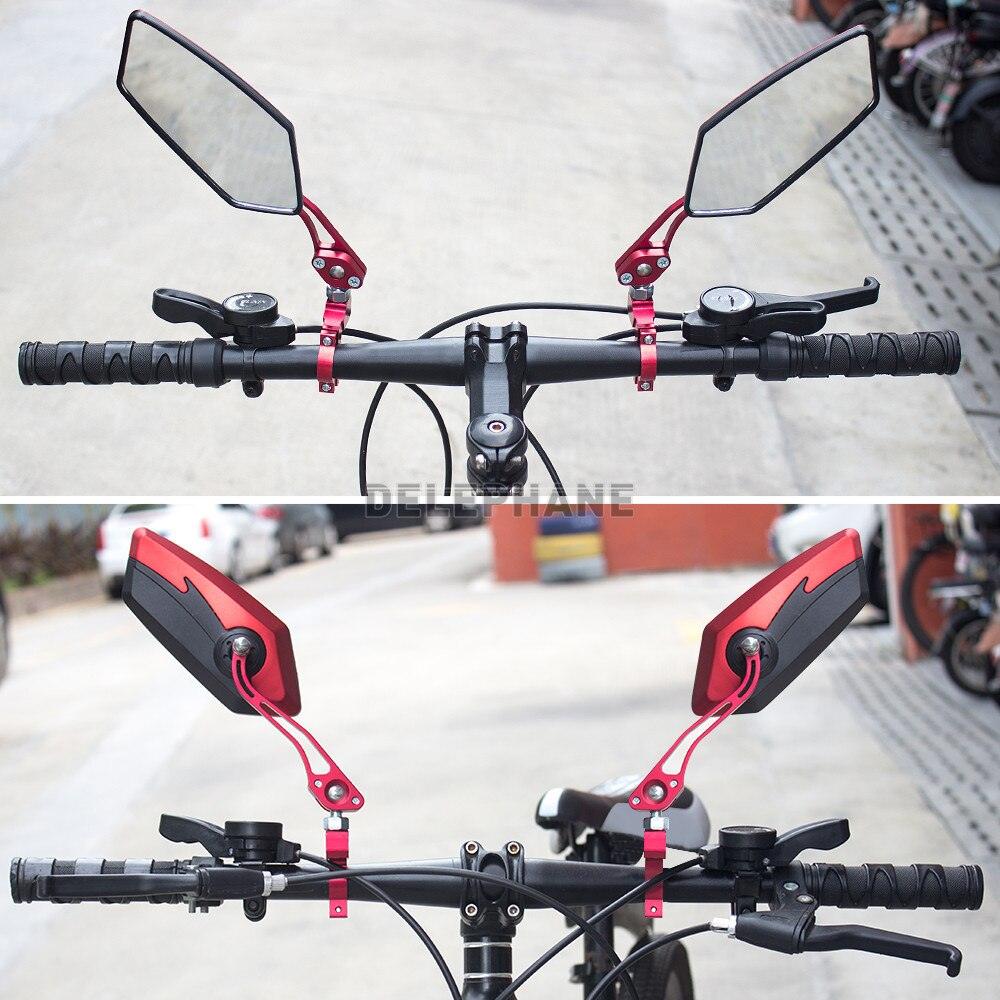 Adjustable Electric Scooter Mirrors Bicycle Rear View Mirrors Adjustable HD Clear Glass Handlebar Mounting Mirrors Universal Adjustable Rotatable Safe Handlebar Bike Rear View Mirror Stevvex
