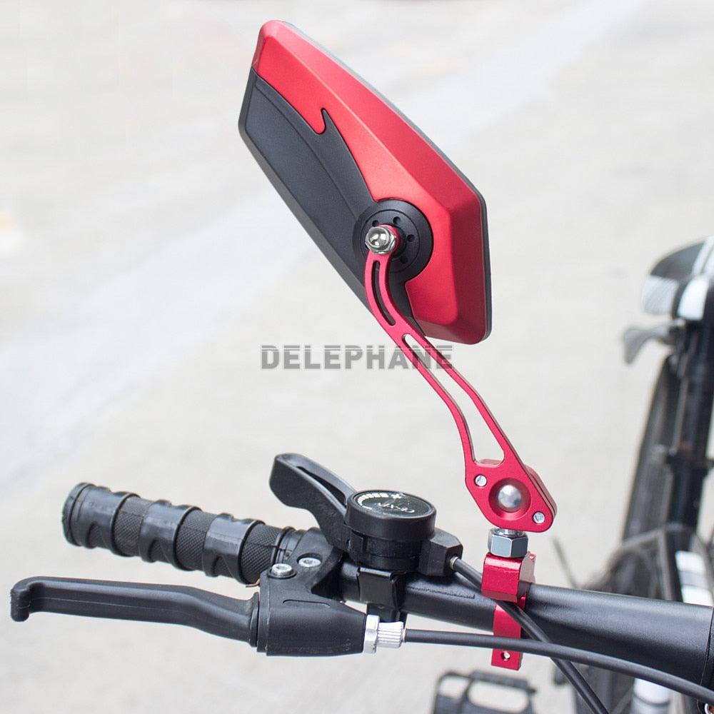 Adjustable Electric Scooter Mirrors Bicycle Rear View Mirrors Adjustable HD Clear Glass Handlebar Mounting Mirrors Universal Adjustable Rotatable Safe Handlebar Bike Rear View Mirror Stevvex