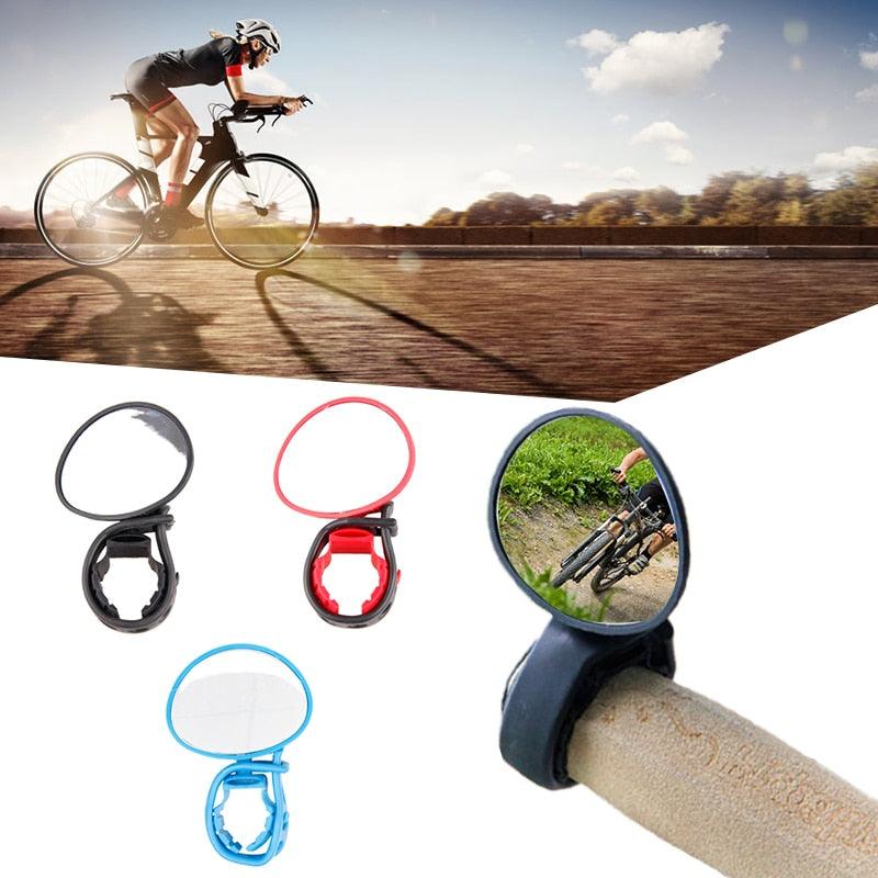 New Universal Rotate Bike Rearview Mirror Unique Bicycle Handlebar Mounted Convex Rear View Mirror Adjustable Full Rotatable Rearview Bicycle Mirrors Wide Angle Acrylic Convex Cycling Safety Mirror For Road Bike Stevvex