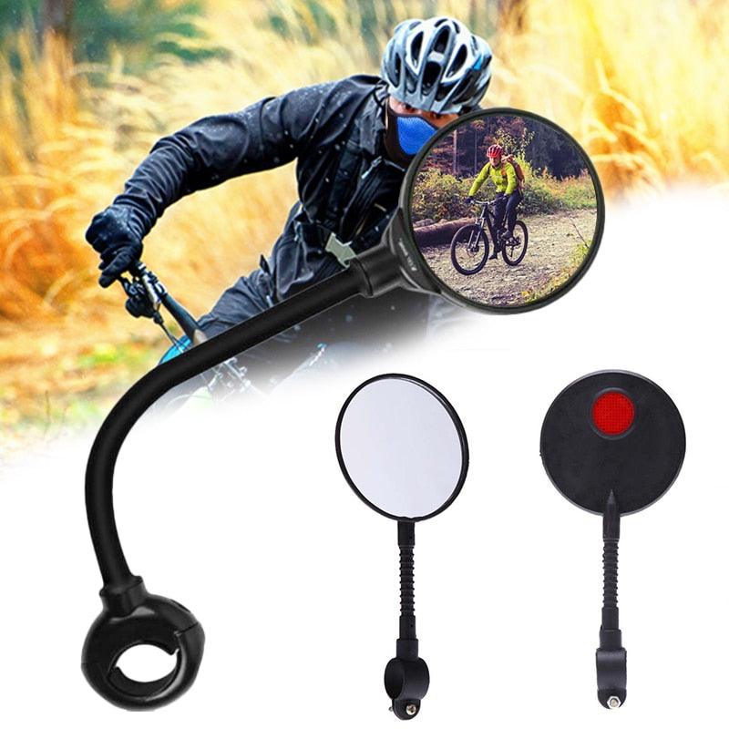 New Universal Rotate Bike Rearview Mirror Unique Bicycle Handlebar Mounted Convex Rear View Mirror Adjustable Full Rotatable Rearview Bicycle Mirrors Wide Angle Acrylic Convex Cycling Safety Mirror For Road Bike Stevvex