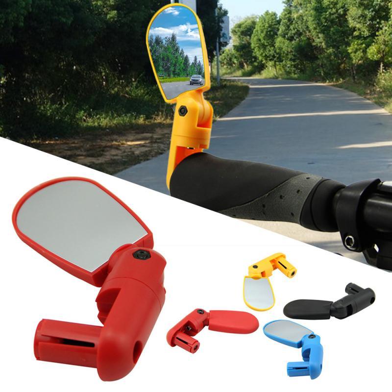 New Universal Rotate Bike Rearview Mirror Unique Bicycle Handlebar Mounted Convex Rear View Mirror Adjustable Full Rotatable Rearview Bicycle Mirrors Wide Angle Acrylic Convex Cycling Safety Mirror For Road Bike Stevvex