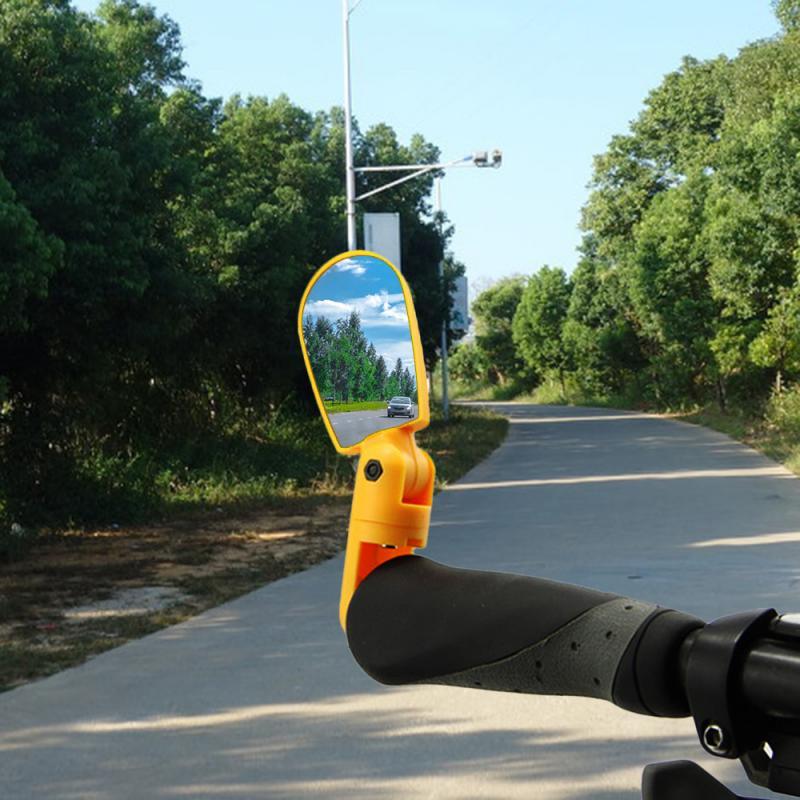 New Universal Rotate Bike Rearview Mirror Unique Bicycle Handlebar Mounted Convex Rear View Mirror Adjustable Full Rotatable Rearview Bicycle Mirrors Wide Angle Acrylic Convex Cycling Safety Mirror For Road Bike Stevvex