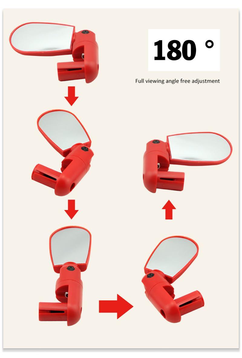 New Universal Rotate Bike Rearview Mirror Unique Bicycle Handlebar Mounted Convex Rear View Mirror Adjustable Full Rotatable Rearview Bicycle Mirrors Wide Angle Acrylic Convex Cycling Safety Mirror For Road Bike Stevvex