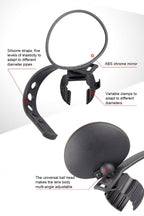 New Universal Rotate Bike Rearview Mirror Unique Bicycle Handlebar Mounted Convex Rear View Mirror Adjustable Full Rotatable Rearview Bicycle Mirrors Wide Angle Acrylic Convex Cycling Safety Mirror For Road Bike Stevvex