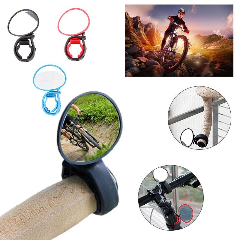 New Universal Rotate Bike Rearview Mirror Unique Bicycle Handlebar Mounted Convex Rear View Mirror Adjustable Full Rotatable Rearview Bicycle Mirrors Wide Angle Acrylic Convex Cycling Safety Mirror For Road Bike Stevvex