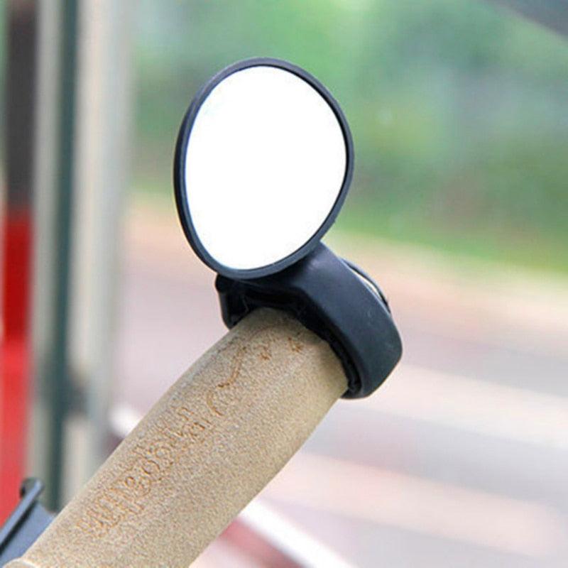 New Universal Rotate Bike Rearview Mirror Unique Bicycle Handlebar Mounted Convex Rear View Mirror Adjustable Full Rotatable Rearview Bicycle Mirrors Wide Angle Acrylic Convex Cycling Safety Mirror For Road Bike Stevvex