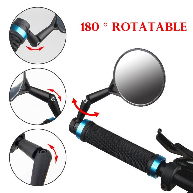 New Universal Rotate Bike Rearview Mirror Unique Bicycle Handlebar Mounted Convex Rear View Mirror Adjustable Full Rotatable Rearview Bicycle Mirrors Wide Angle Acrylic Convex Cycling Safety Mirror For Road Bike Stevvex