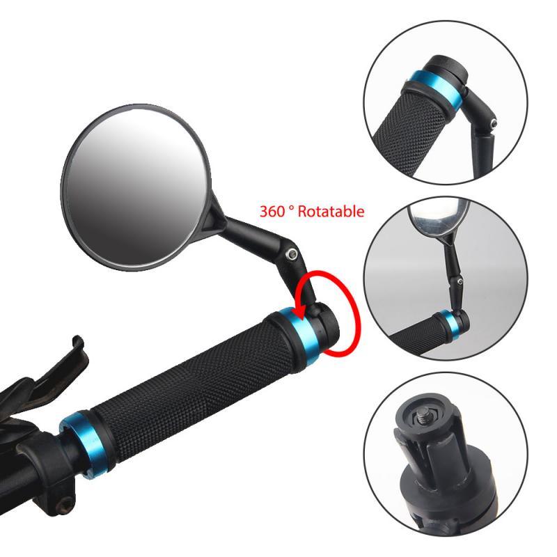 New Universal Rotate Bike Rearview Mirror Unique Bicycle Handlebar Mounted Convex Rear View Mirror Adjustable Full Rotatable Rearview Bicycle Mirrors Wide Angle Acrylic Convex Cycling Safety Mirror For Road Bike Stevvex