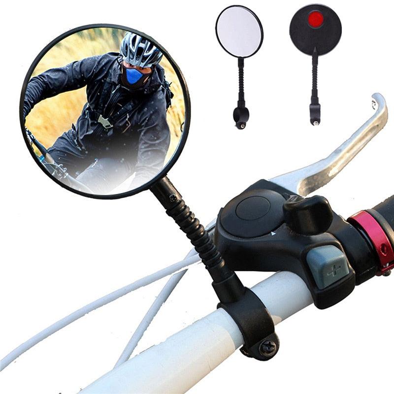 New Universal Rotate Bike Rearview Mirror Unique Bicycle Handlebar Mounted Convex Rear View Mirror Adjustable Full Rotatable Rearview Bicycle Mirrors Wide Angle Acrylic Convex Cycling Safety Mirror For Road Bike Stevvex