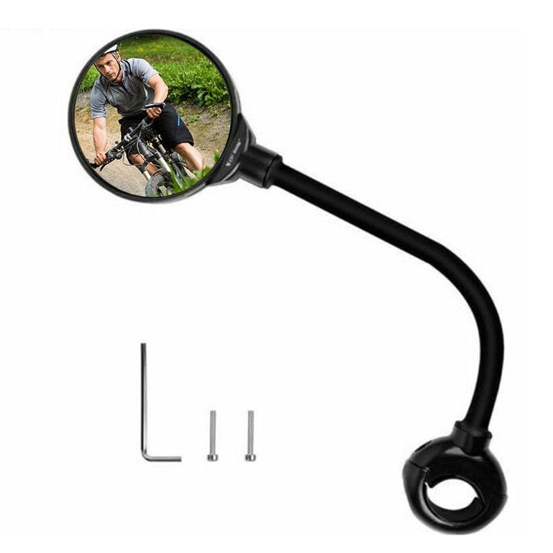New Universal Rotate Bike Rearview Mirror Unique Bicycle Handlebar Mounted Convex Rear View Mirror Adjustable Full Rotatable Rearview Bicycle Mirrors Wide Angle Acrylic Convex Cycling Safety Mirror For Road Bike Stevvex