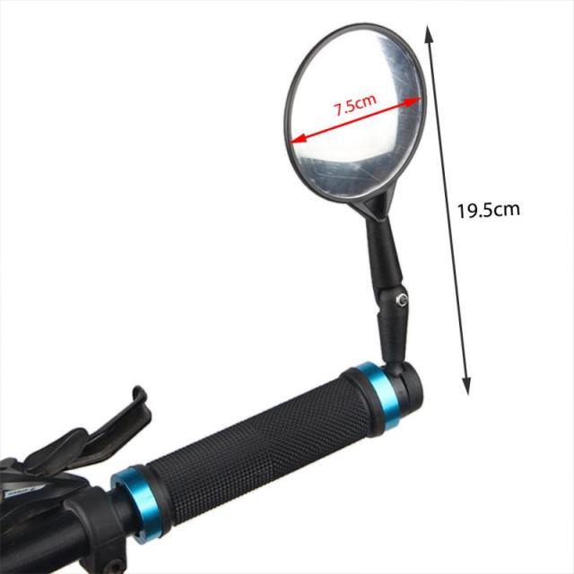 New Universal Rotate Bike Rearview Mirror Unique Bicycle Handlebar Mounted Convex Rear View Mirror Adjustable Full Rotatable Rearview Bicycle Mirrors Wide Angle Acrylic Convex Cycling Safety Mirror For Road Bike Stevvex