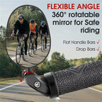 Bicycle Rearview Mirror Rotation Adjustable Rear View Road Wide Range Back Bicycle Handlebar Mirror HD Wide Angle Bicycle Rear View Mirrors Adjustable Rotation Handlebar Convex Mirror For Bike Cycling Stevvex
