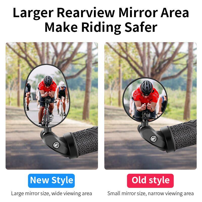 Bicycle Rearview Mirror Rotation Adjustable Rear View Road Wide Range Back Bicycle Handlebar Mirror HD Wide Angle Bicycle Rear View Mirrors Adjustable Rotation Handlebar Convex Mirror For Bike Cycling Stevvex