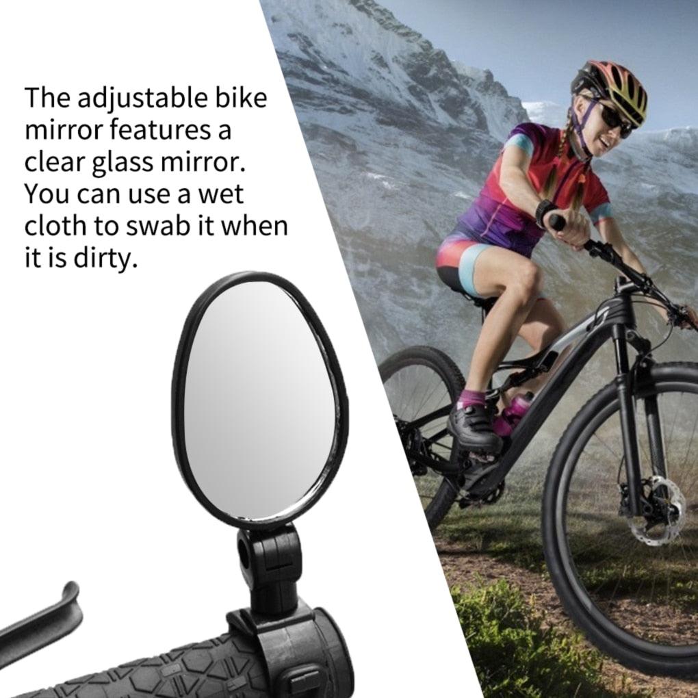 Handlebar Bike Mirror Bicycle Rear view Lens Wide-Angle Safety Mirror Mountain Road Bicycle Wide-Angle Reflector  Rotatable Handlebar Mirror Wide Angle Bicycle Mirror Cycling Rear View Mirror Shockproof Acrylic Convex Mirror Safe Rearview Mirror Stevvex