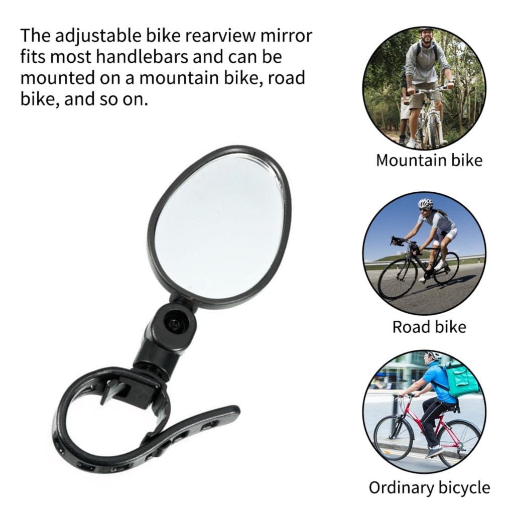 Handlebar Bike Mirror Bicycle Rear view Lens Wide-Angle Safety Mirror Mountain Road Bicycle Wide-Angle Reflector  Rotatable Handlebar Mirror Wide Angle Bicycle Mirror Cycling Rear View Mirror Shockproof Acrylic Convex Mirror Safe Rearview Mirror Stevvex