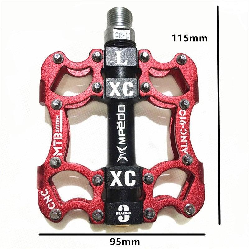 Bicycle Pedals Sealed 2 Bearing Cleats Pegs Road Mountain Bike Pedal Aluminum Alloy Anti-slip Cycling Parts Mountain Bike Pedals Bicycle Flat Pedals Aluminum Sealed Bearing Lightweight Platform For Road Mountain Stevvex