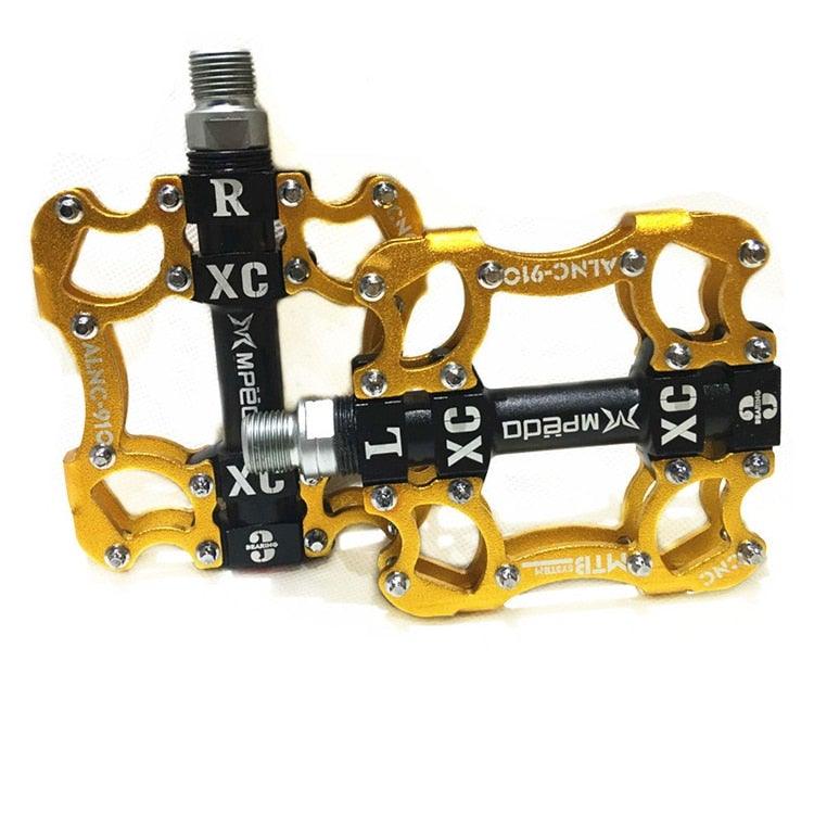 Bicycle Pedals Sealed 2 Bearing Cleats Pegs Road Mountain Bike Pedal Aluminum Alloy Anti-slip Cycling Parts Mountain Bike Pedals Bicycle Flat Pedals Aluminum Sealed Bearing Lightweight Platform For Road Mountain Stevvex