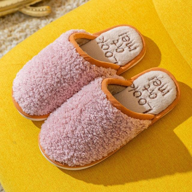 Comfortable Cotton Slippers Home Women Winter Indoor Non-Slip Warmth Shoes Couple Plush Slippers Unisex Men's And Women's House Slippers Indoor Memory Foam Cotton Slippers Stevvex