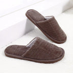 Simple Solid Soft Plush Slippers For Men And Women Winter Warm Indoor Non-slip Slippers Shoes Comfortable Memory Foam Slippers For Women's And Men's Casual House Shoes Stevvex