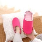 Simple Solid Soft Plush Slippers For Men And Women Winter Warm Indoor Non-slip Slippers Shoes Comfortable Memory Foam Slippers For Women's And Men's Casual House Shoes Stevvex