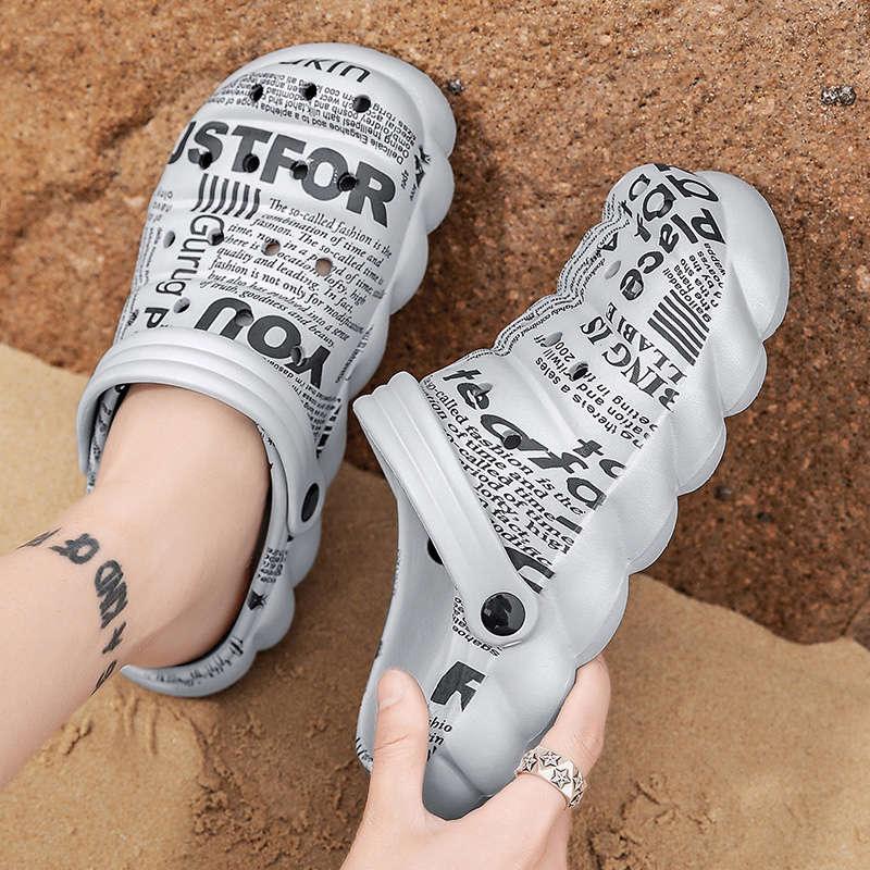 Men's Black Rubber Beach Flip Flops Sandals Wedge Flat Shoes Footwear Fashion Unisex Garden Clogs Sports Sandals Outdoor Indoor Lightweight Clogs Stevvex