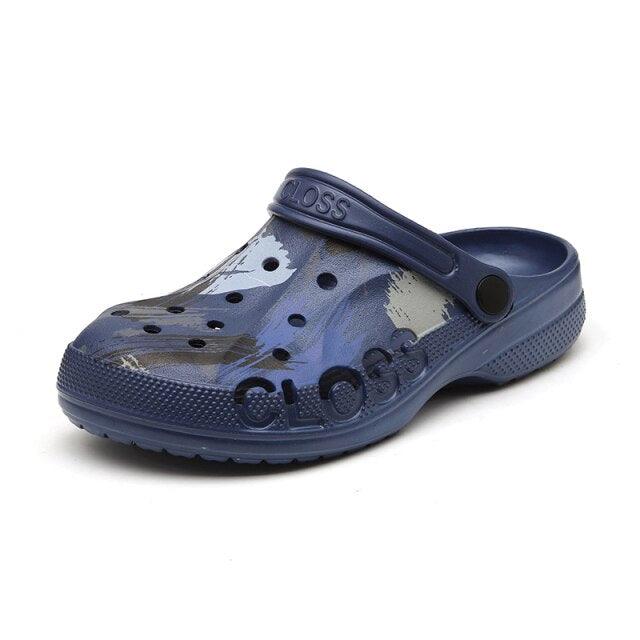 Camouflage Couple Style Men's Summer Hole Shoes Rubber Clogs Garden Shoes Flat Man Non-Slip Outdoor Indoor Slippers Lightweight Hiking Summer Walking Water Beach Shoes Stevvex