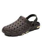 Men Sandals Summer Hole Shoes Rubber Tasteless Plastic Unisex Garden Shoes Black Beach Flat Men Sandals Non Slip Water Shoes Lightweight Home Slip On Walking Casual Holiday Shoes Stevvex