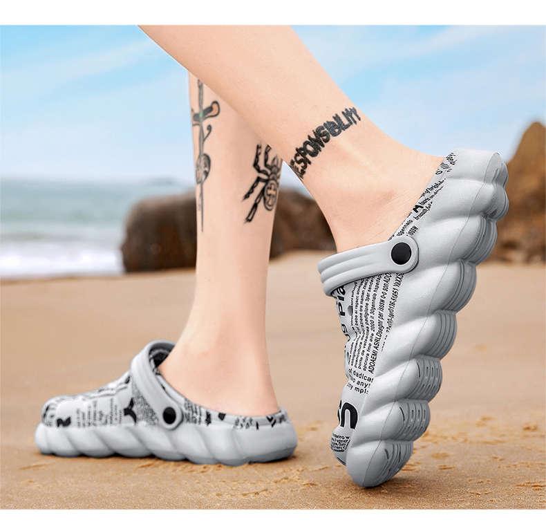 Men's Black Rubber Beach Flip Flops Sandals Wedge Flat Shoes Footwear Fashion Unisex Garden Clogs Sports Sandals Outdoor Indoor Lightweight Clogs Stevvex