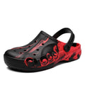 New Summer Shoes For Men Blue Clogs Painted Garden Shoes Breathable Beach Flat Sandals Garden Clogs Classic Mules Anti-Skid Rubber Sole Slip On Summer Clogs Stevvex