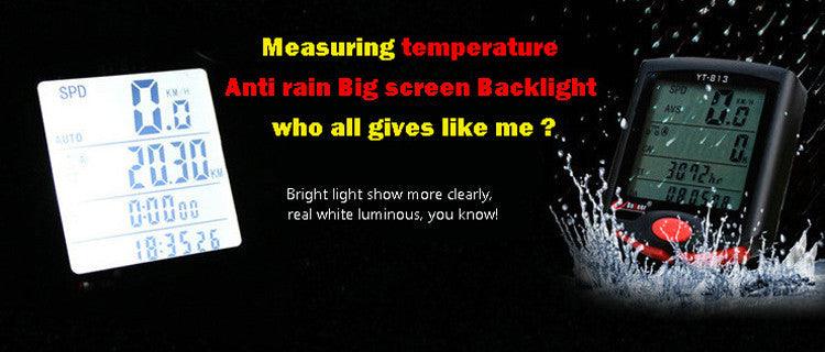 Bike Speed Meter Digital Bike Computer Multifunction Waterproof Sports Sensors Bicycle Computer Speedometer Waterproof 4 Line Display Odometer Cycling Multi Function Design Stevvex