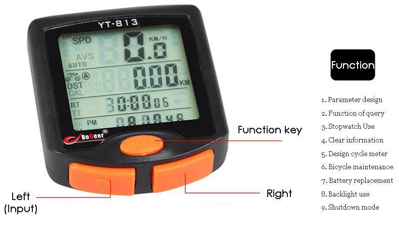 Bike Speed Meter Digital Bike Computer Multifunction Waterproof Sports Sensors Bicycle Computer Speedometer Waterproof 4 Line Display Odometer Cycling Multi Function Design Stevvex