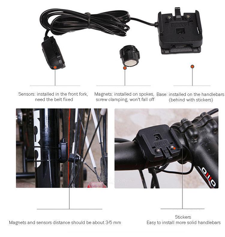 Bike Speed Meter Digital Bike Computer Multifunction Waterproof Sports Sensors Bicycle Computer Speedometer Waterproof 4 Line Display Odometer Cycling Multi Function Design Stevvex