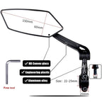 Smart Bicycle Stylish Handlebar Design Reflector Rear View Mirror Mountain Bike Electrical Bike Scooter HD Wide-Range Adjustable Angles Mirror Wide Range Back Reflector Vision Adjustable Left Right Mirrors For Road Electric Bike