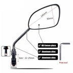 Smart Bicycle Stylish Handlebar Design Reflector Rear View Mirror Mountain Bike Electrical Bike Scooter HD Wide-Range Adjustable Angles Mirror Wide Range Back Reflector Vision Adjustable Left Right Mirrors For Road Electric Bike