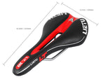 New Bicycle Saddle Ergonomic Road Bike Perforated Seat Foam Cushioned PU Leather Texture Steel Rail Cycle Accessories Mountain Bike Seat Comfortable Memory Foam Bicycle Seats For Mens Stevvex