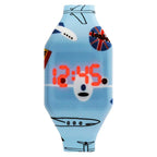 Simple Cartoon Digital Watches For Kids Student LED Display Cute Design Children Girls LED Digital Waterproof Electronic Clock Kids Student Flamingo Digital Sport Watch For Boys Girls Kid Stevvex