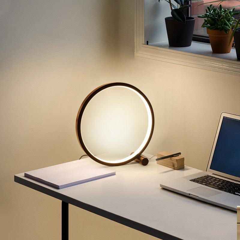 LED Table Lamp Bedroom Bedside Lamp Round Acrylic Living Room Lamp Reading Lamp Black/white Touch Control Dimmable Night Light Decorative Table Lamp Cute Study Lamps for Bedroom Décor Stevvex